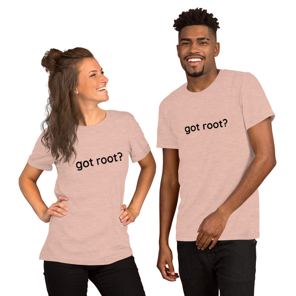 Got root - Short-Sleeve Unisex T-Shirt (black text) by DarkByteGear