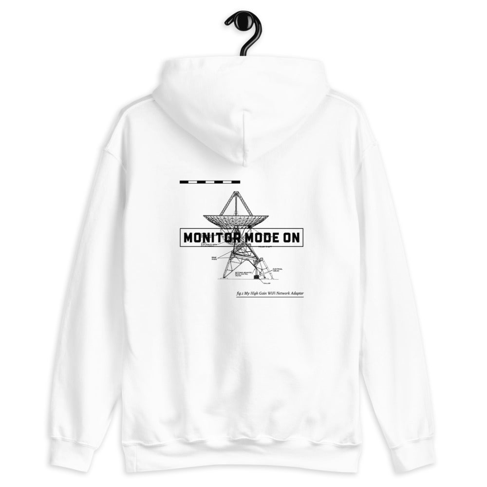 Monitor mode ON - Unisex Hoodie (black text) by DarkByteGear