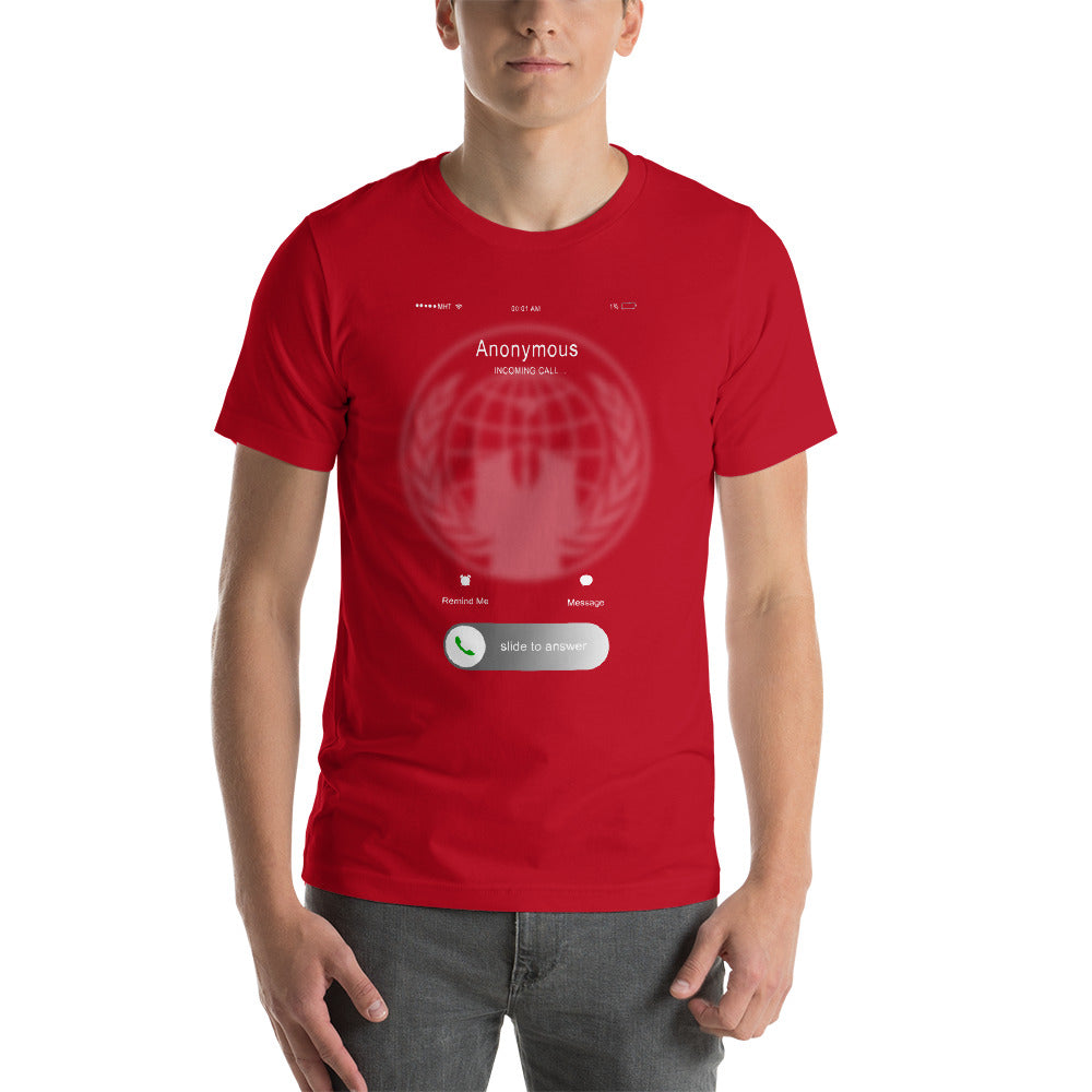 Anonymous incoming call - Short-Sleeve Unisex T-Shirt by DarkByteGear