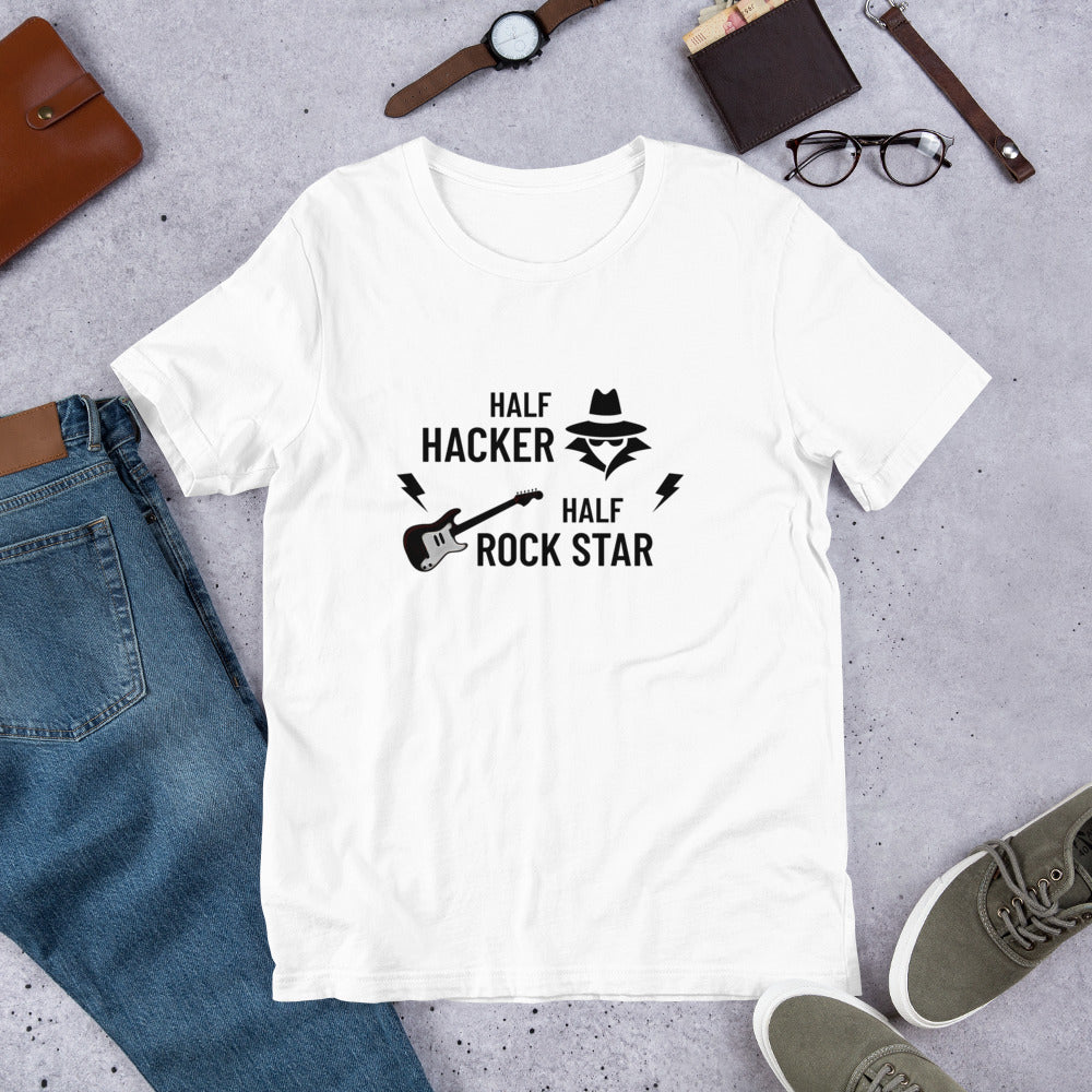 Half Hacker Half Rock Star - Short-Sleeve Unisex T-Shirt by DarkByteGear