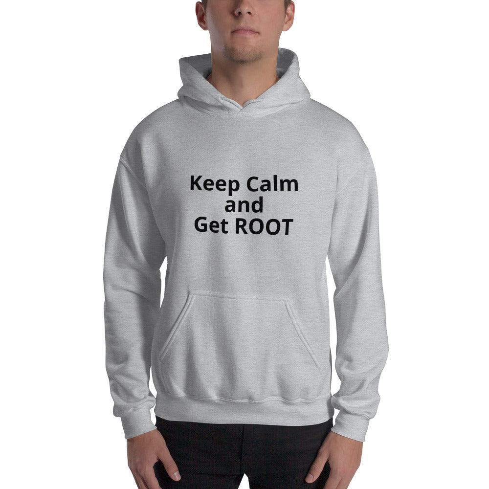 Keep Calm and Get ROOT - Hooded Sweatshirt (black text) by DarkByteGear