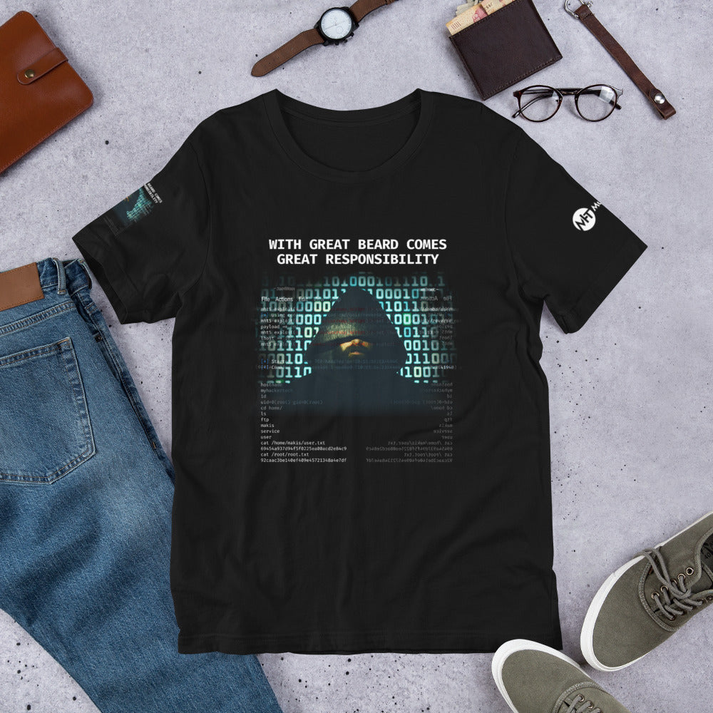 With Great Beard Comes Great Responsibility - Short-Sleeve Unisex T-Shirt by DarkByteGear