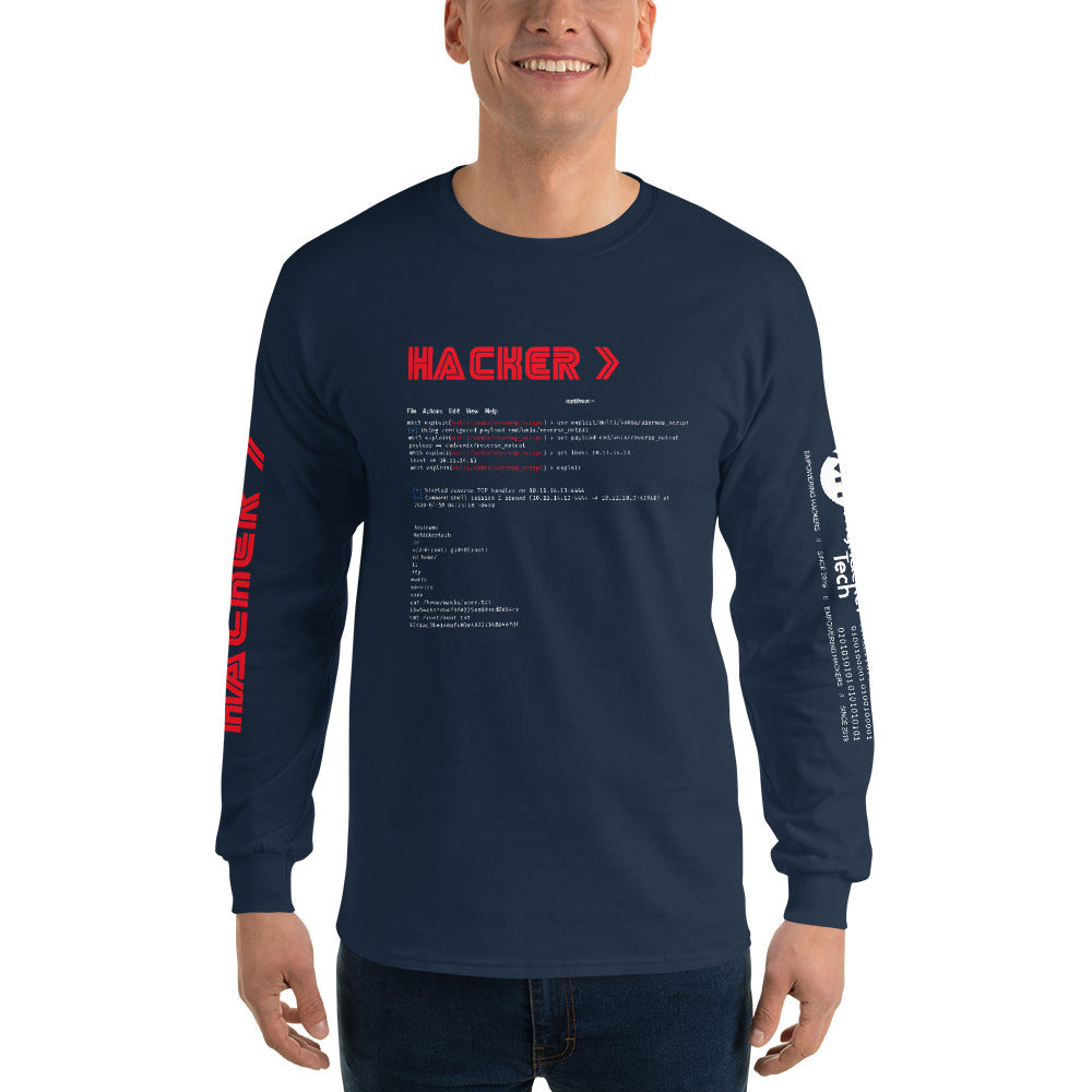 Hacker v3 - Men’s Long Sleeve Shirt by DarkByteGear