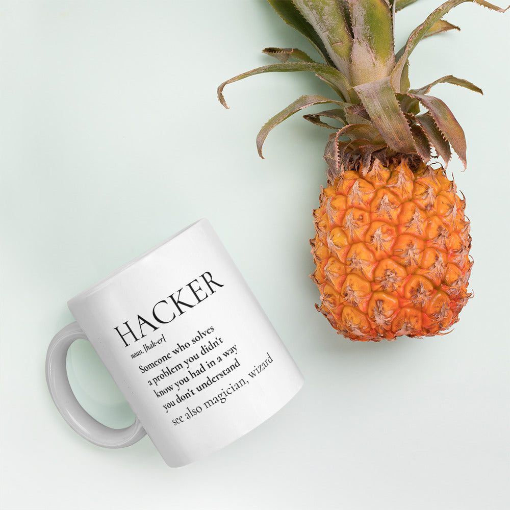 HACKER noun. [hak-er] - Mug by DarkByteGear