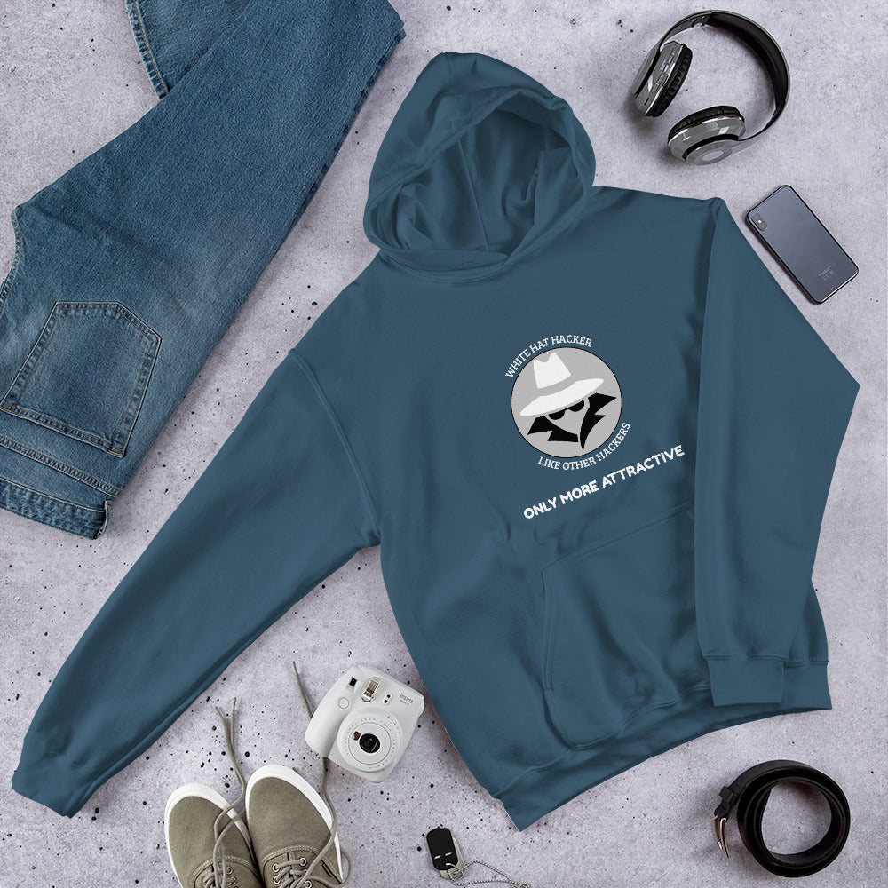 Like other hackers only more attractive - Unisex Hoodie (white text) by DarkByteGear