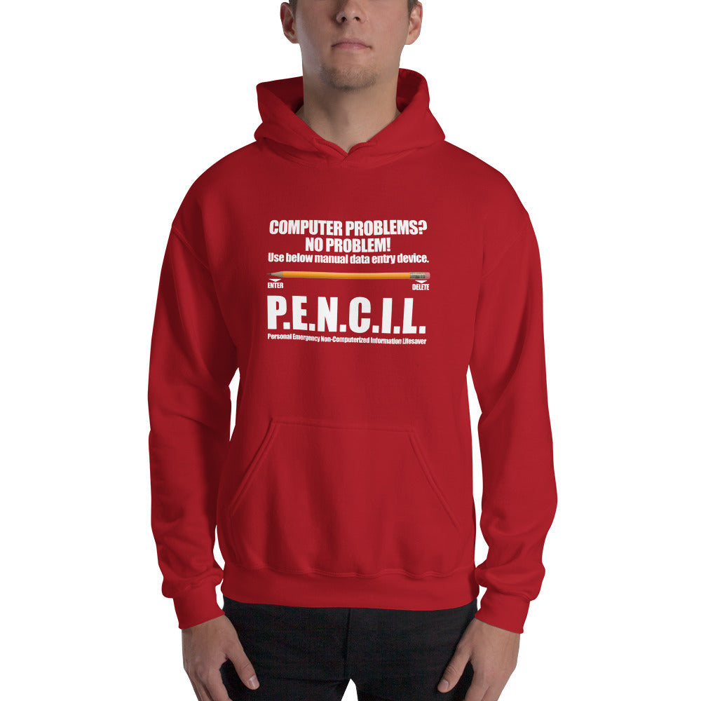P.E.N.C.I.L. - Hooded Sweatshirt (white text) by DarkByteGear