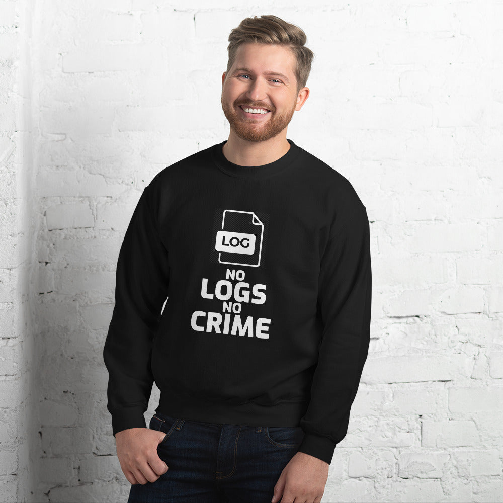 No logs no crime - Unisex Sweatshirt (white text) by DarkByteGear