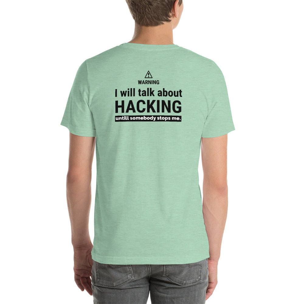 I will talk about HACKING - Short-Sleeve Unisex T-Shirt (black text) by DarkByteGear