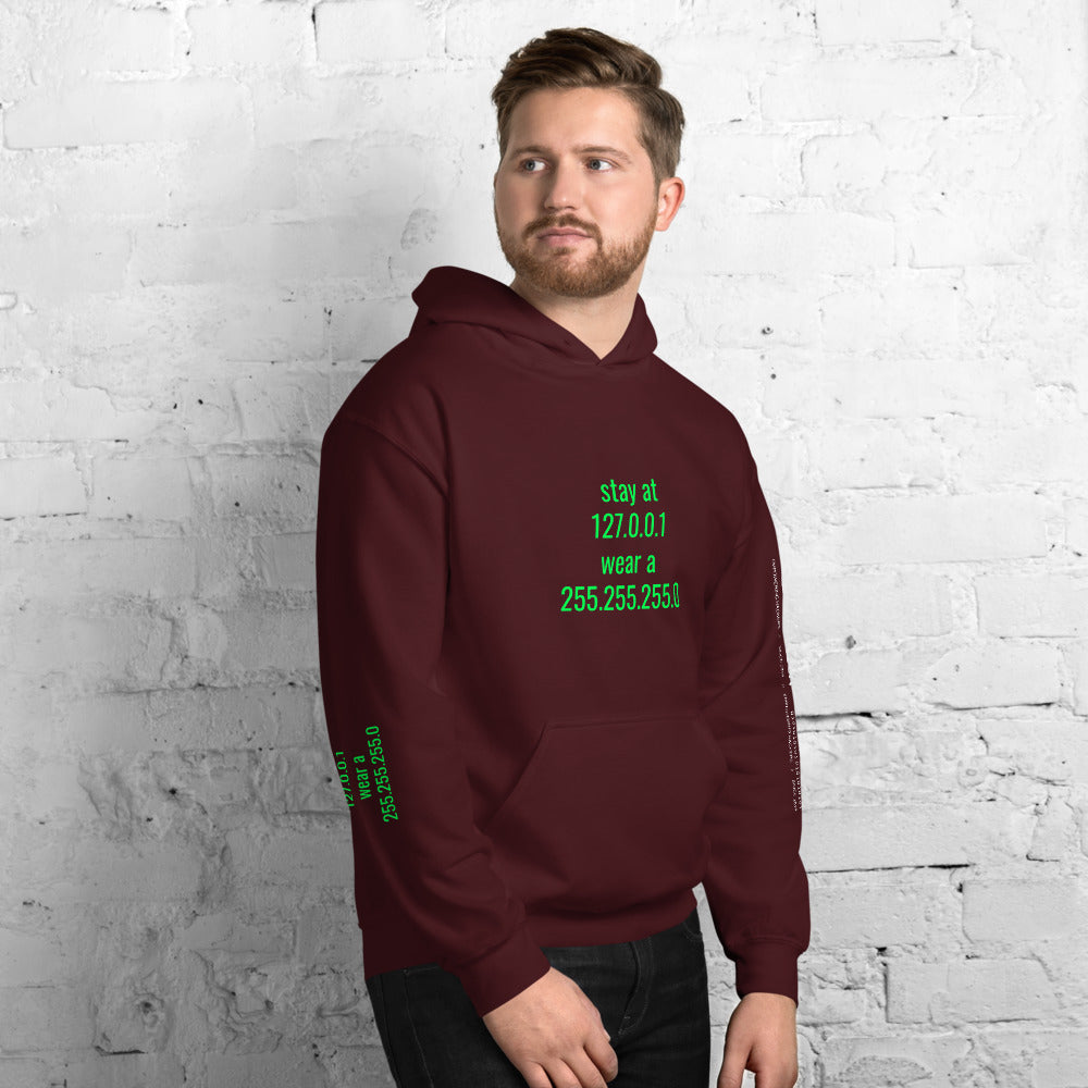 stay at at home, wear a mask - Unisex Hoodie (with all sides design) by DarkByteGear