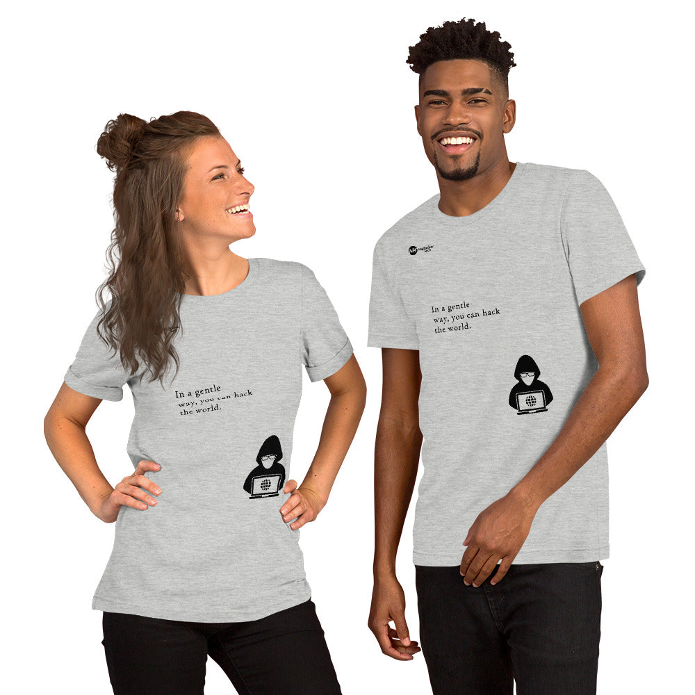 You can hack the world - Short-Sleeve Unisex T-Shirt (black text) by DarkByteGear