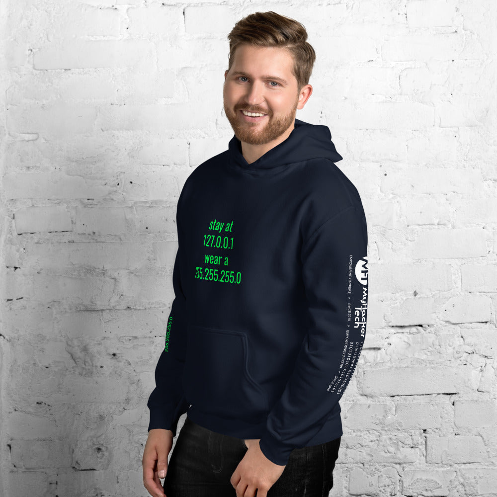 stay at at home, wear a mask - Unisex Hoodie (with all sides design) by DarkByteGear