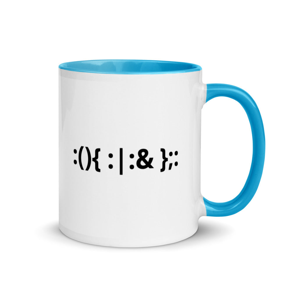 Linux Hackers - Bash Fork Bomb - Mug with Color Inside by DarkByteGear