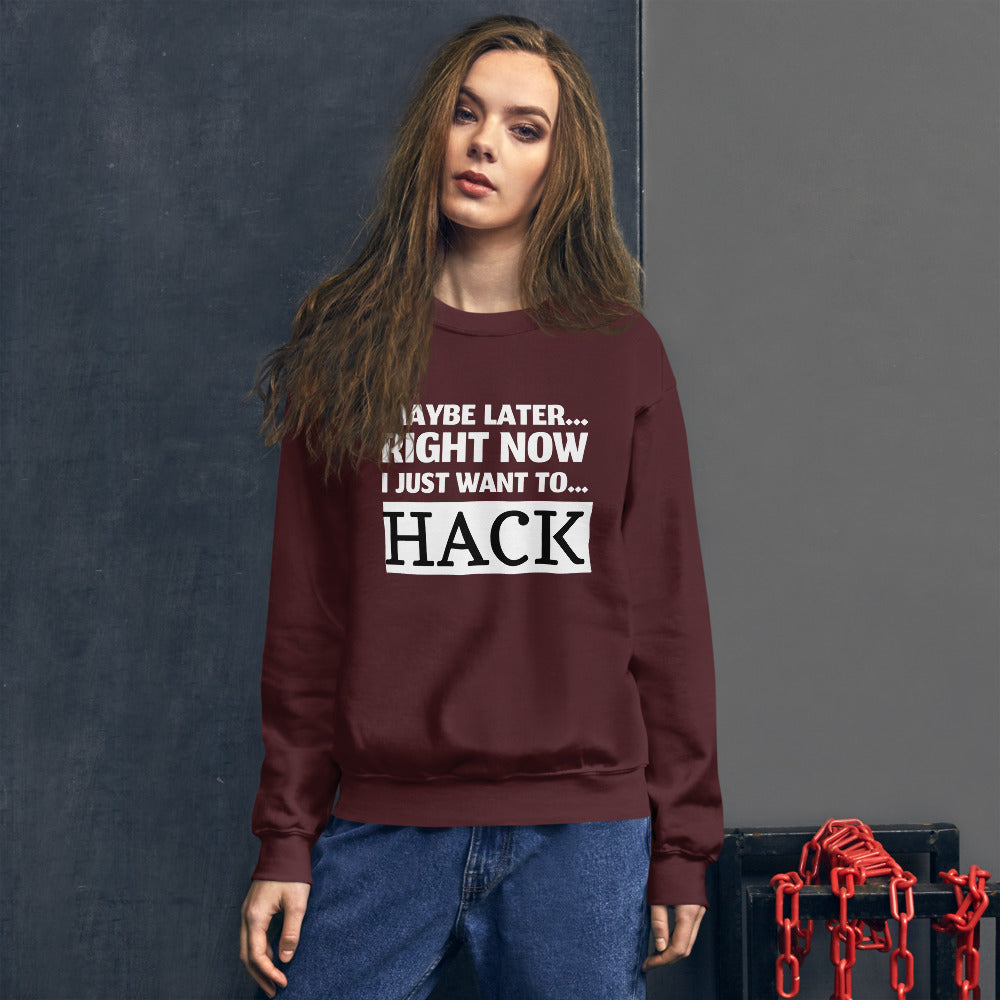 Maybe later... right now I just want to... hack - Unisex Sweatshirt by DarkByteGear