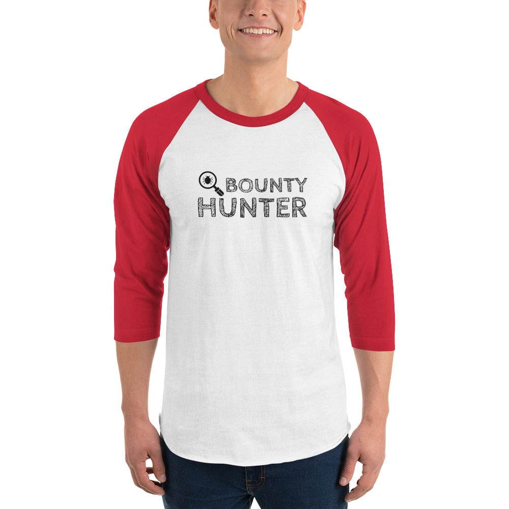 Bug bounty hunter - 3/4 sleeve raglan shirt (black text) by DarkByteGear