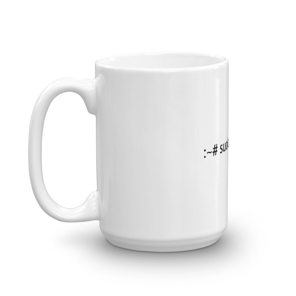 "sudo update tea" Hacker Mug (White) by DarkByteGear