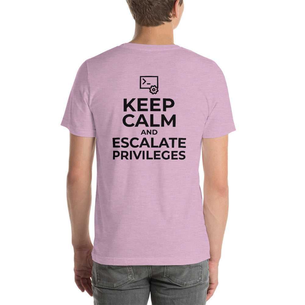 Keep calm and escalate privileges - Short-Sleeve Unisex T-Shirt by DarkByteGear