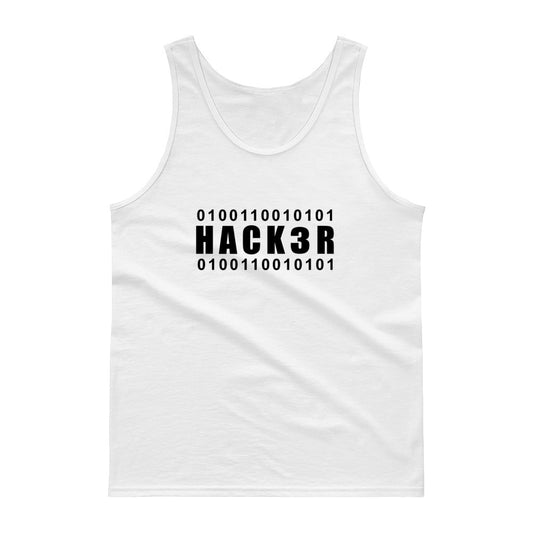 0100110010101 Hack3r - Tank top (black text) by DarkByteGear