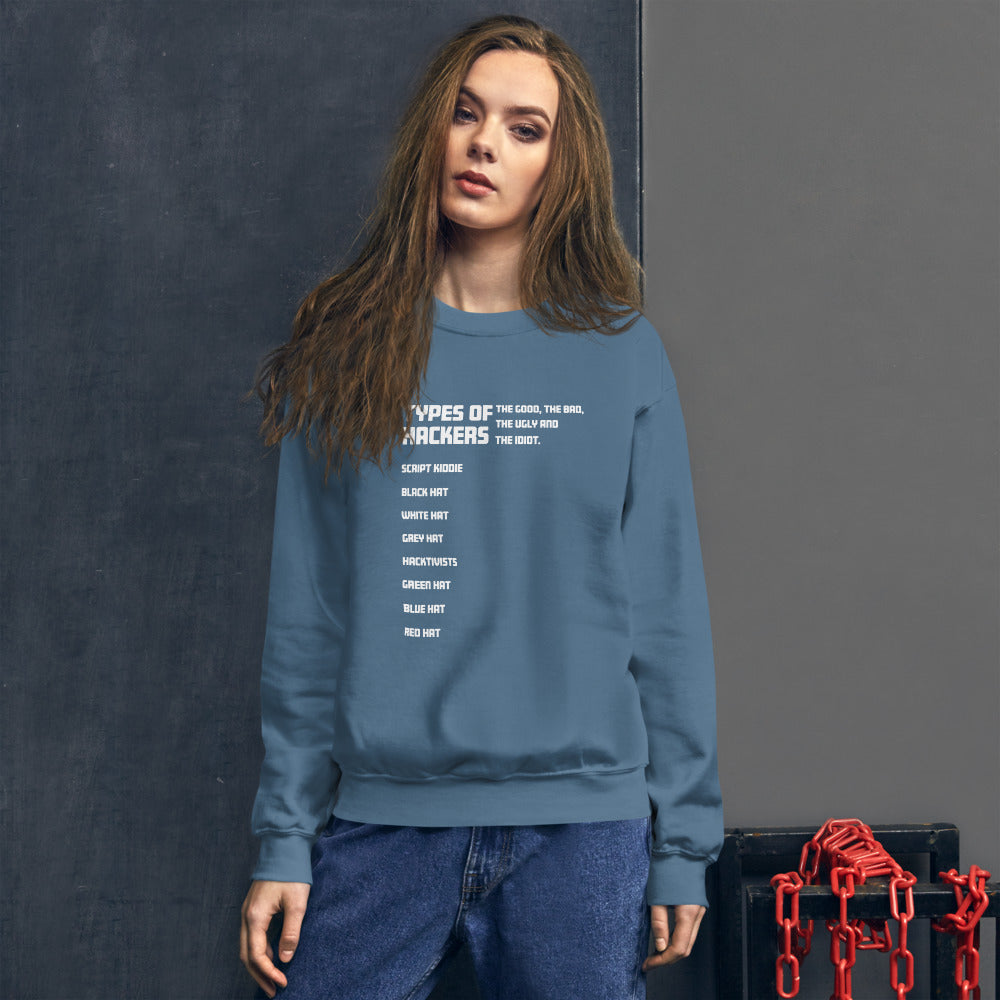 Types Of Hackers - Unisex Sweatshirt by DarkByteGear
