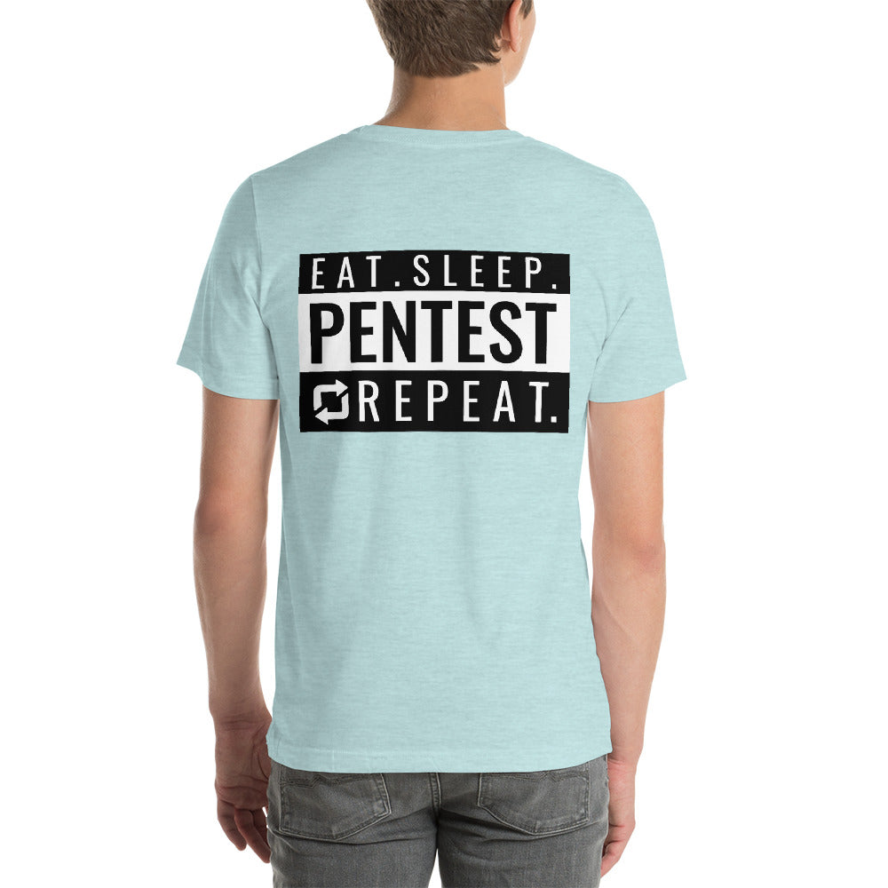 Eat sleep pentest repeat - Short-Sleeve Unisex T-Shirt (white) by DarkByteGear