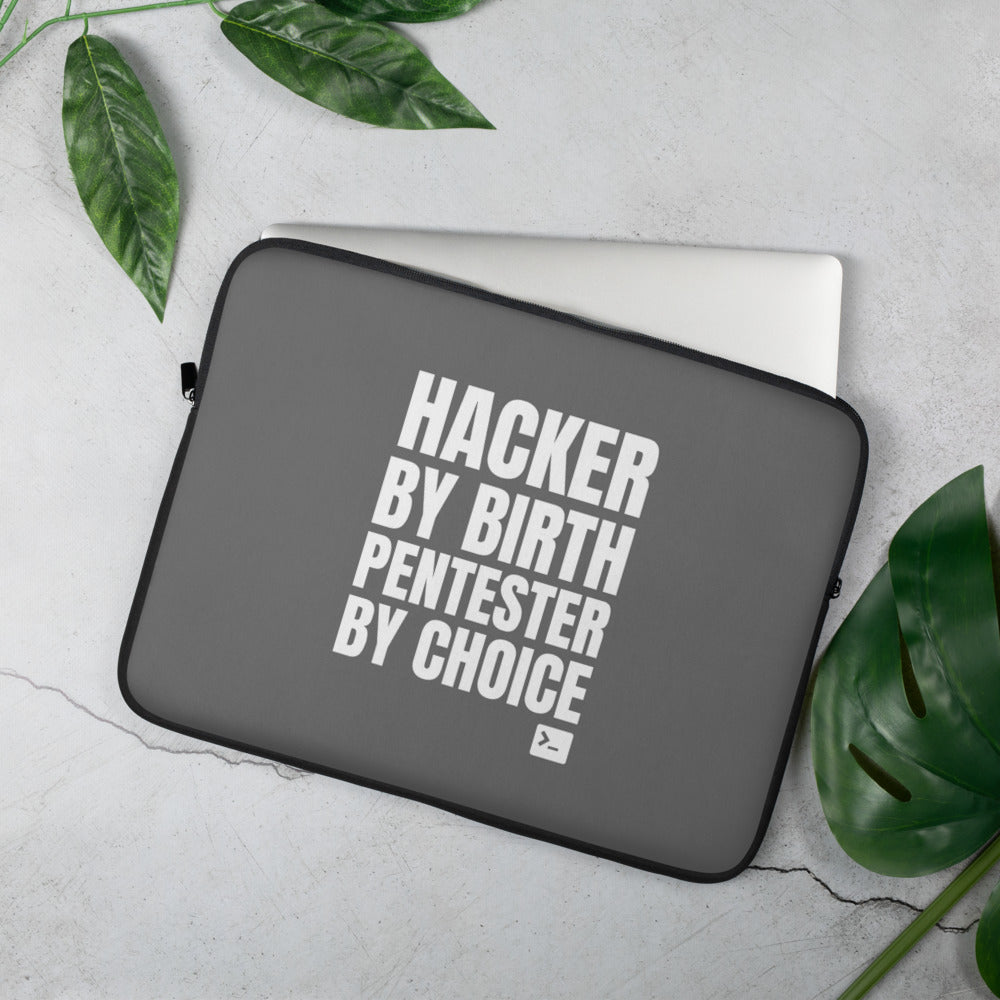 Hacker by birth Pentester by choice - Laptop Sleeve (silver) by DarkByteGear