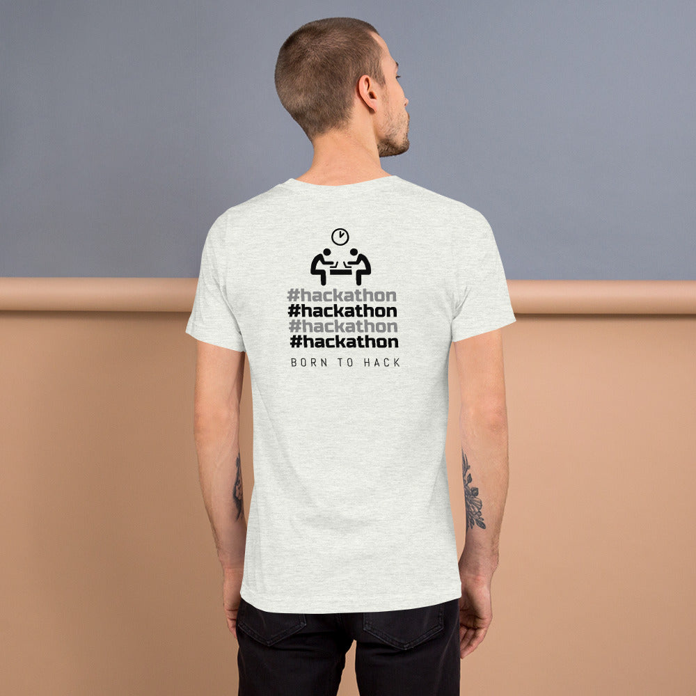 #hackathon - Short-Sleeve Unisex T-Shirt (black text) by DarkByteGear