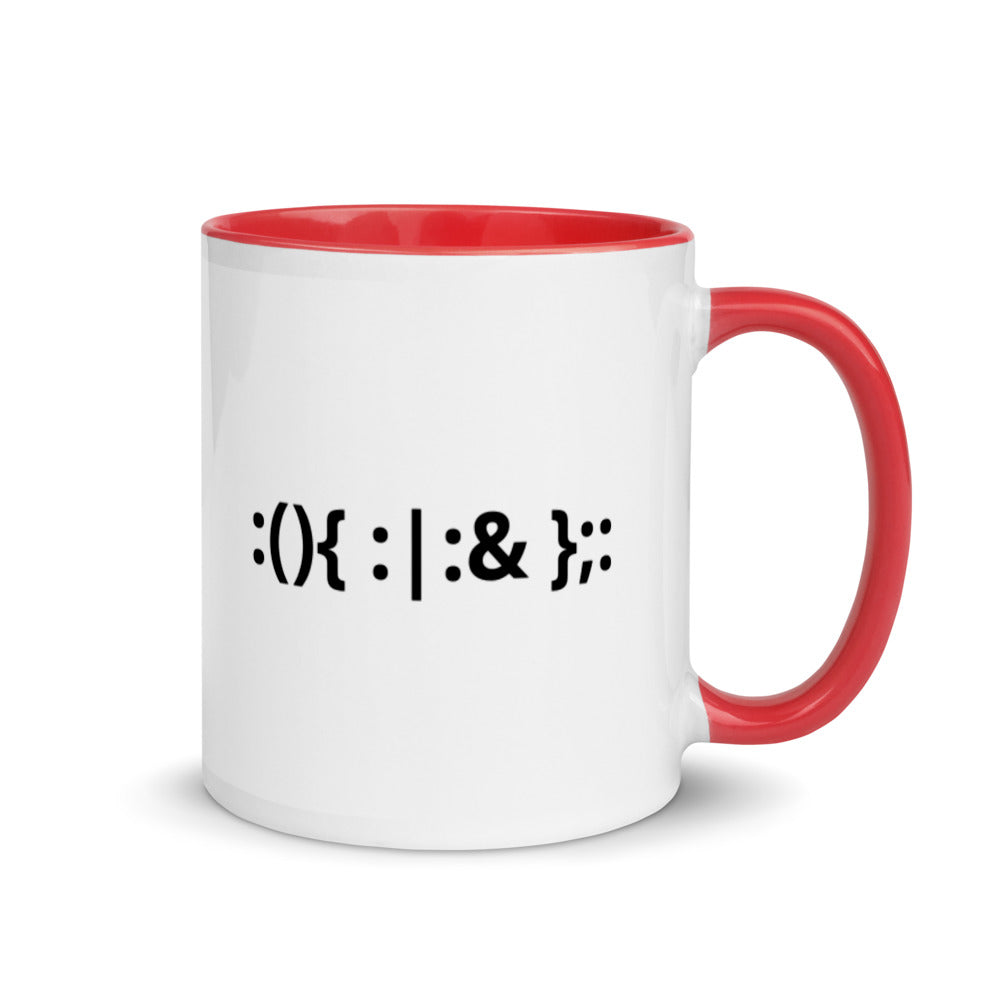Linux Hackers - Bash Fork Bomb - Mug with Color Inside by DarkByteGear