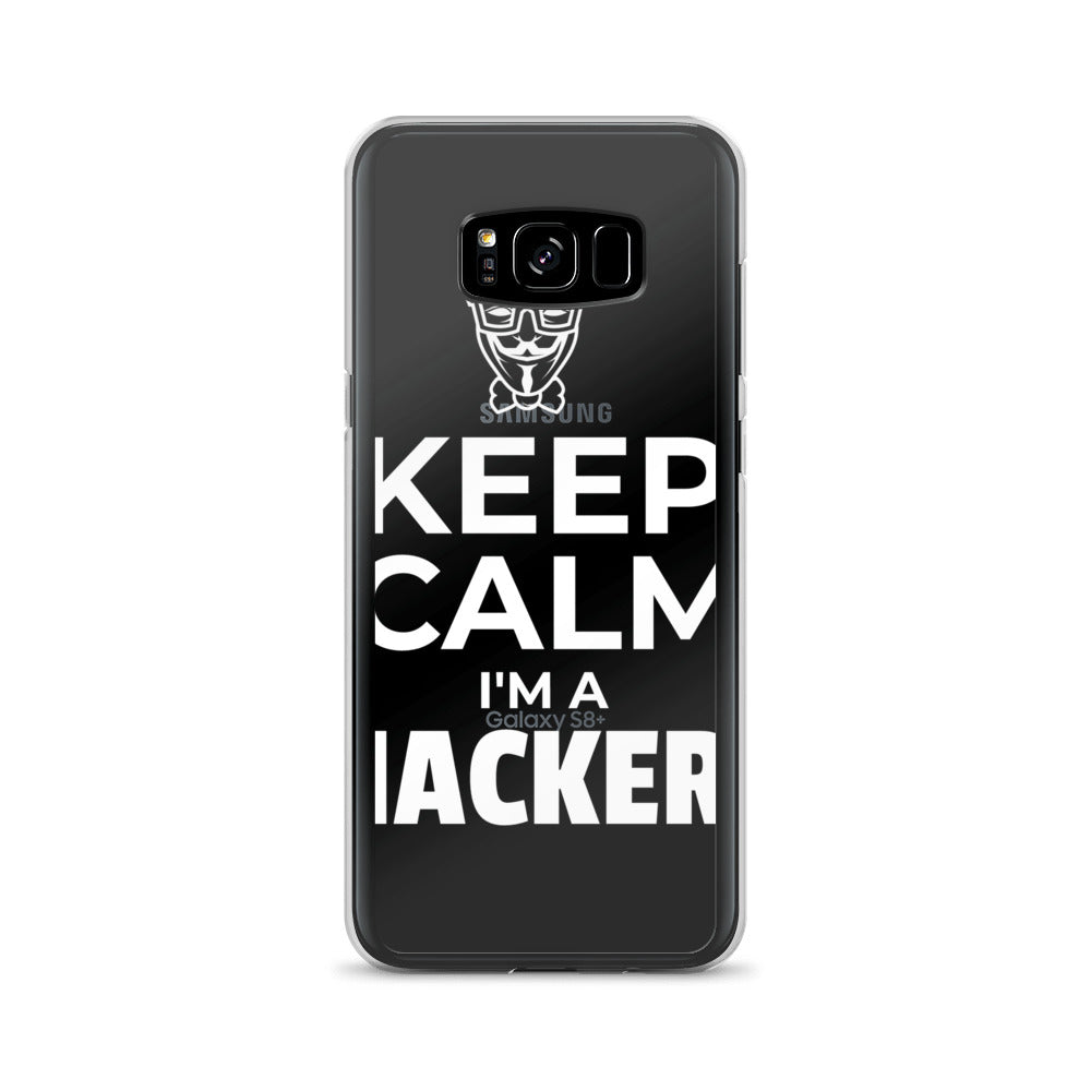 Keep Calm I'm a hacker! - Samsung Case (white text) by DarkByteGear