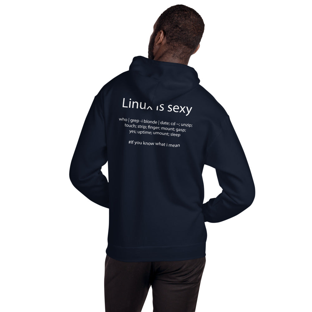 Linux is sexy - Unisex Hoodie ( with back design) by DarkByteGear
