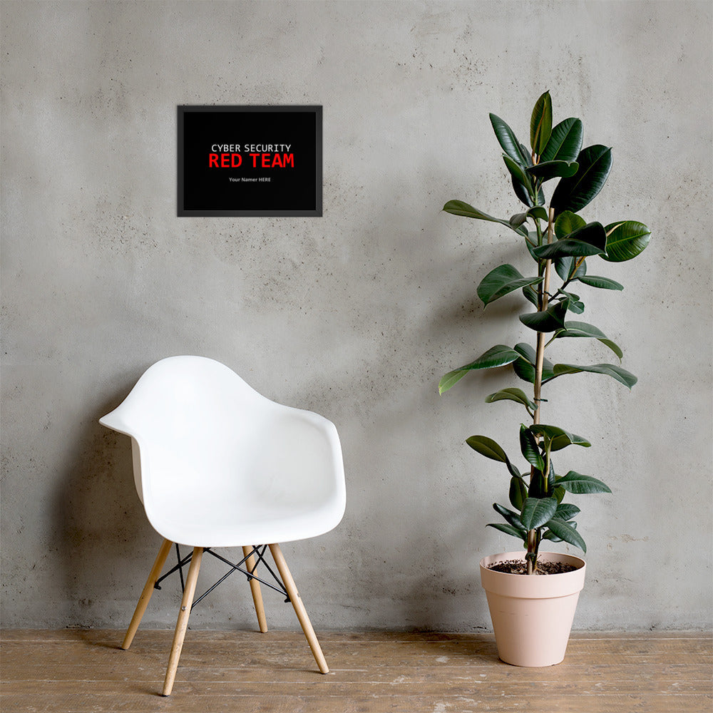 Custom Cyber Security Red team - Framed poster by DarkByteGear