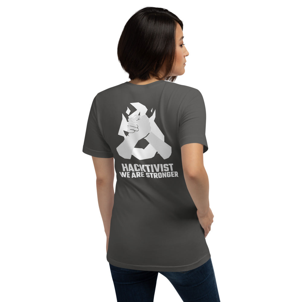 Hacktivist - Short-Sleeve Unisex T-Shirt (white text) by DarkByteGear