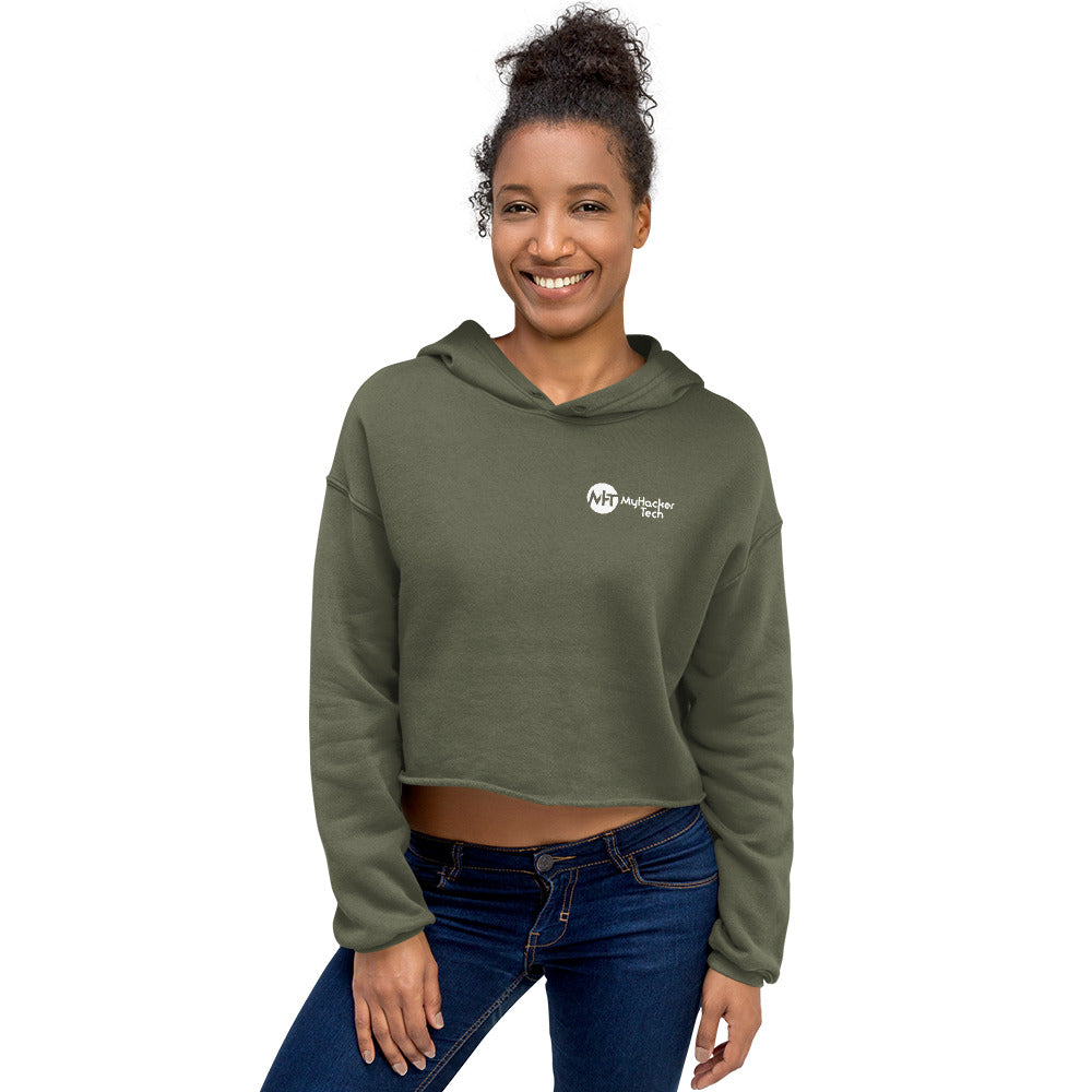 MyHackerTech Classic - Crop Hoodie (with back design) by DarkByteGear
