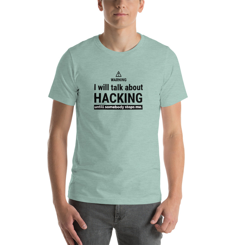 I will talk about HACKING - Short-Sleeve Unisex T-Shirt (black text) by DarkByteGear