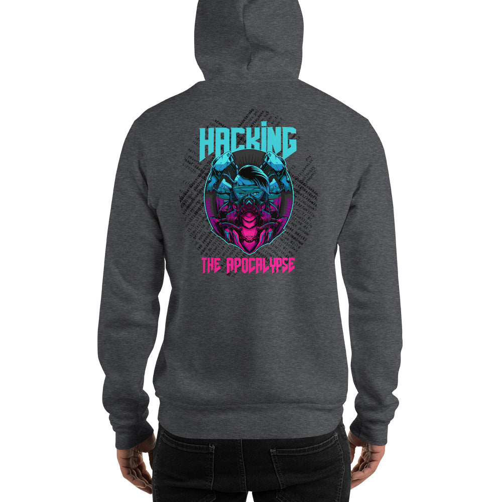 Hacking the apocalypse v2 -Unisex Hoodie (with back design) by DarkByteGear