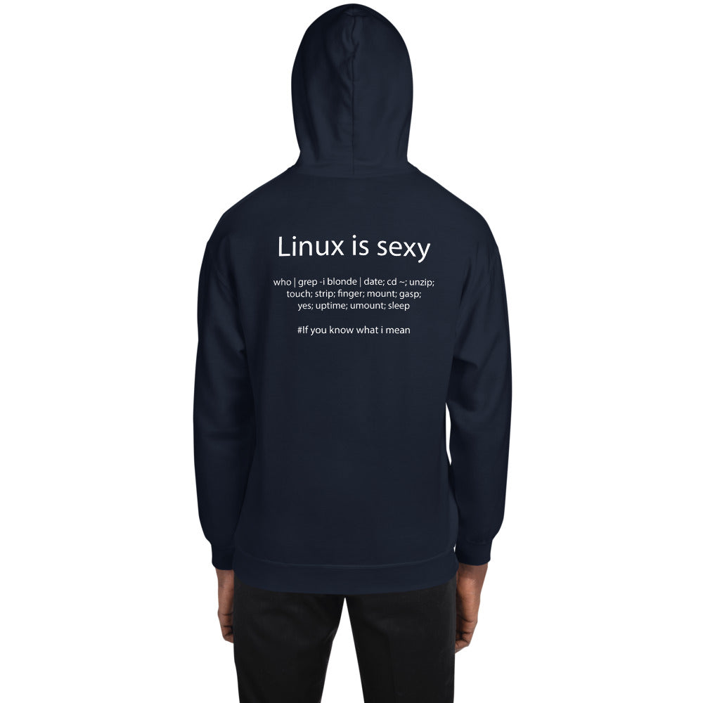 Linux is sexy - Unisex Hoodie ( with back design) by DarkByteGear