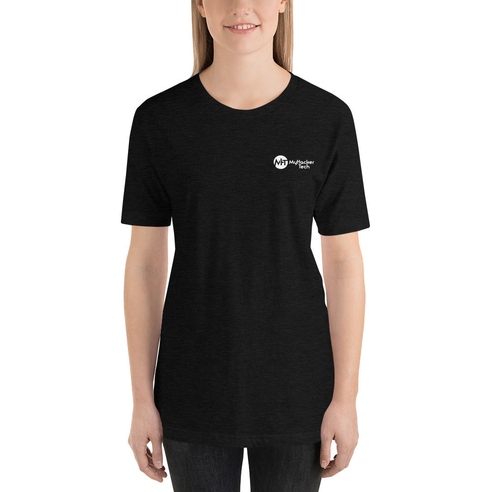 Hacking the apocalypse v2 - Short-Sleeve Unisex T-Shirt (with back design) by DarkByteGear