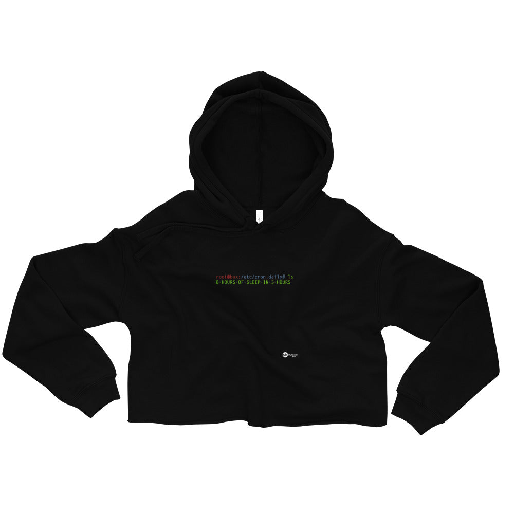 8 hours of sleep in 3 hours - Crop Hoodie by DarkByteGear