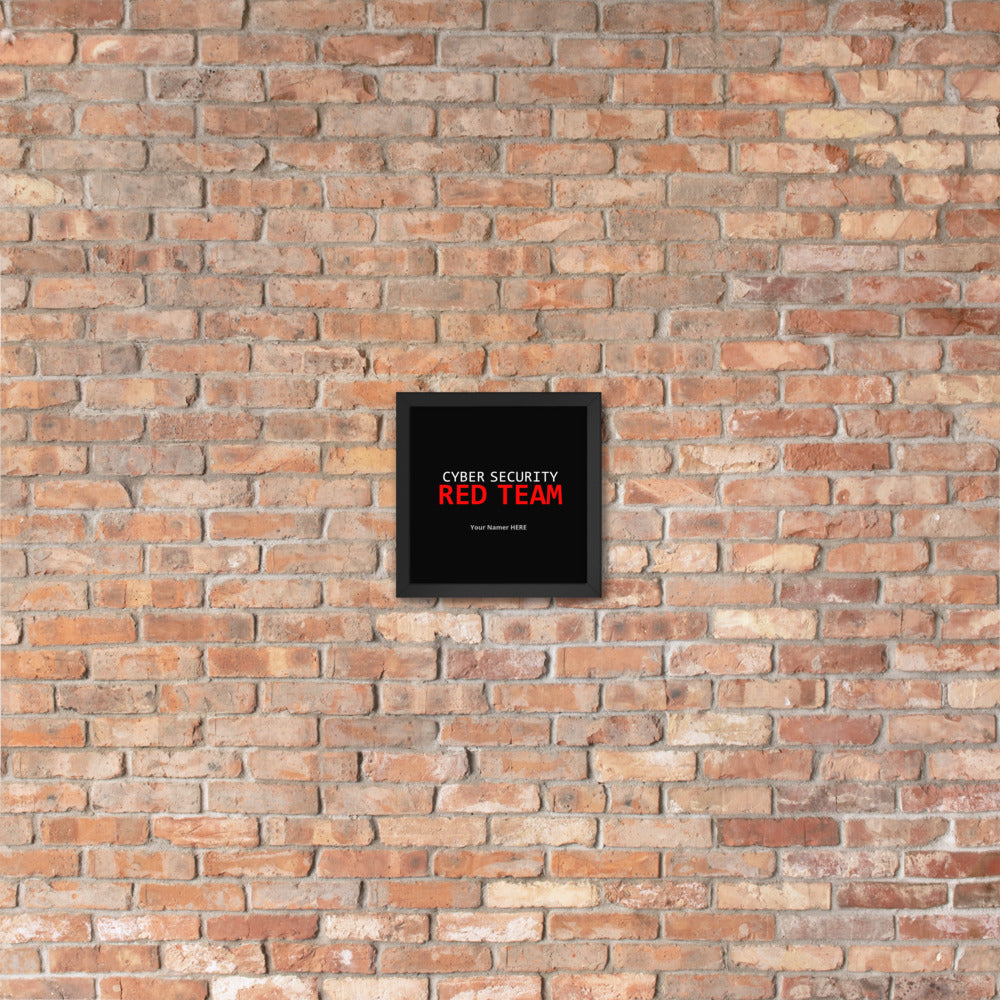 Custom Cyber Security Red team - Framed poster by DarkByteGear
