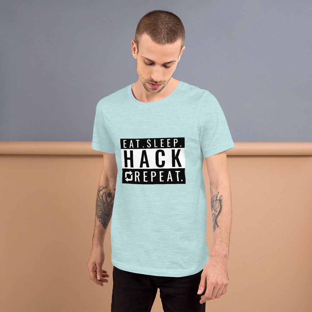 Eat seep hack repeat - Short-Sleeve Unisex T-Shirt by DarkByteGear