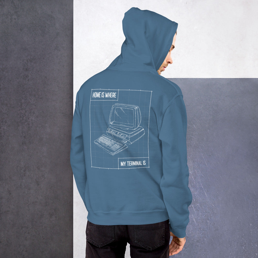 Home is where my terminal is - Unisex Hoodie by DarkByteGear