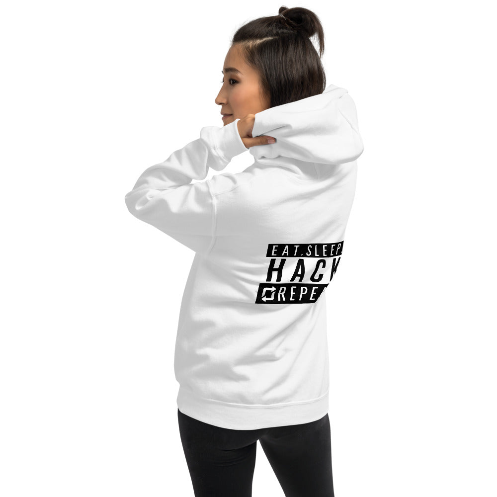 Eat Sleep Hack Repeat - Unisex Hoodie (black) by DarkByteGear