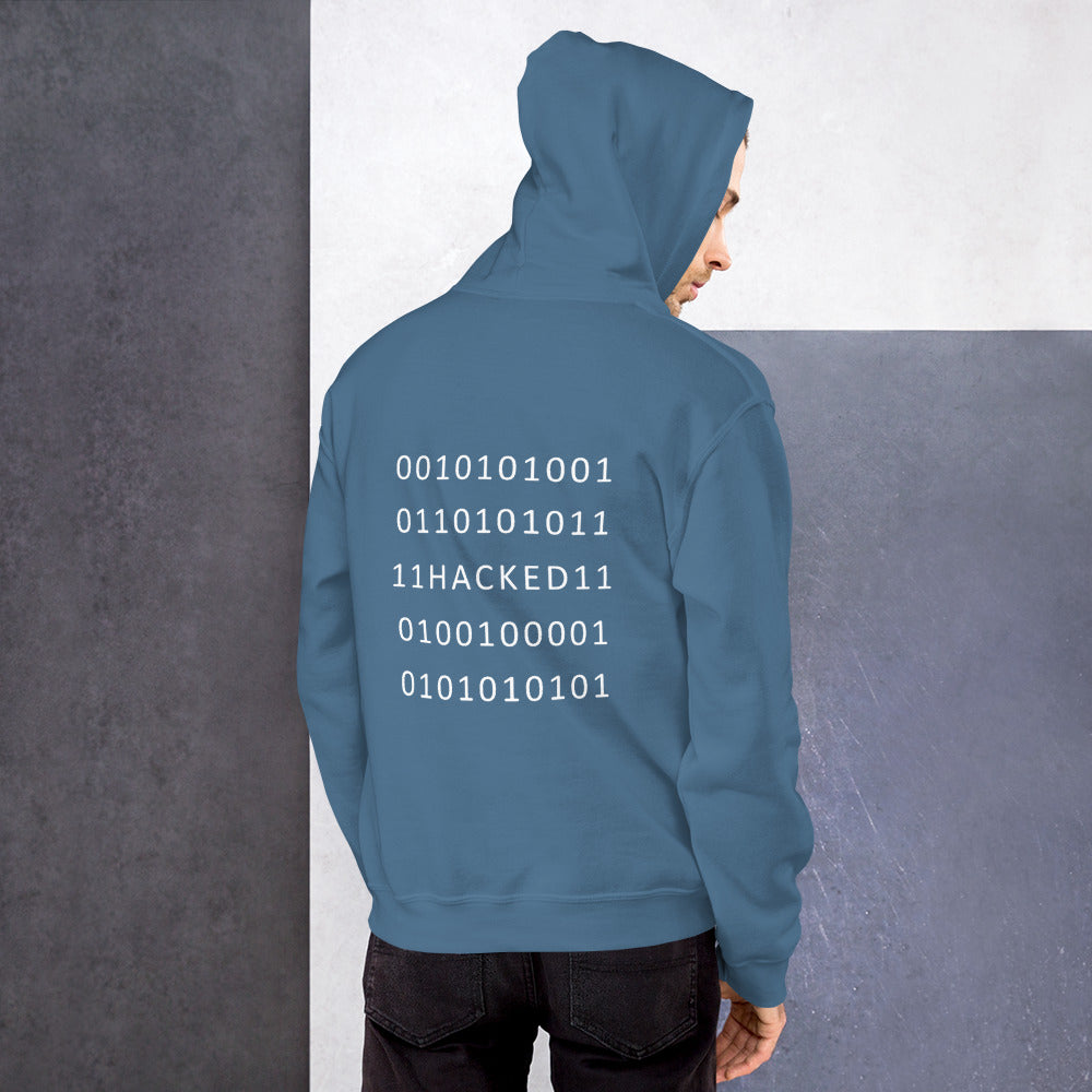 Hacked - Unisex Hoodie (white text) by DarkByteGear