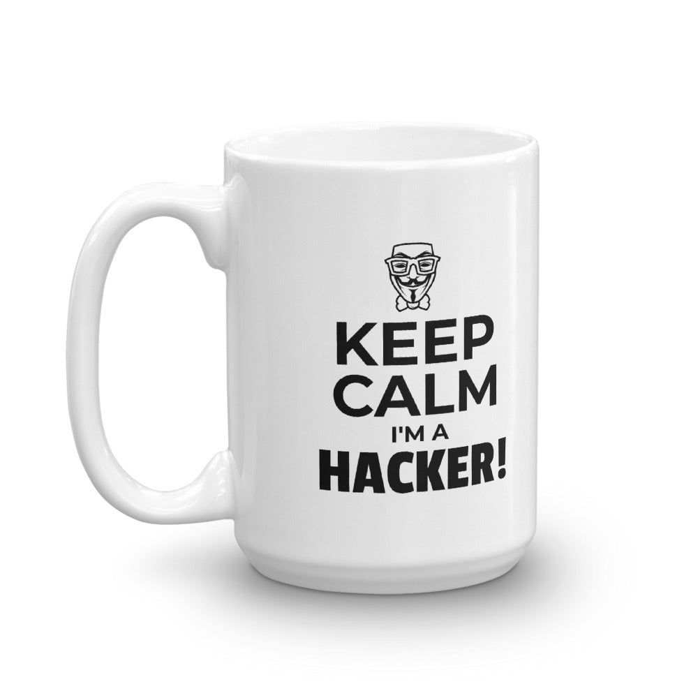 Keep Calm I'm a hacker! - Mug (black text) by DarkByteGear