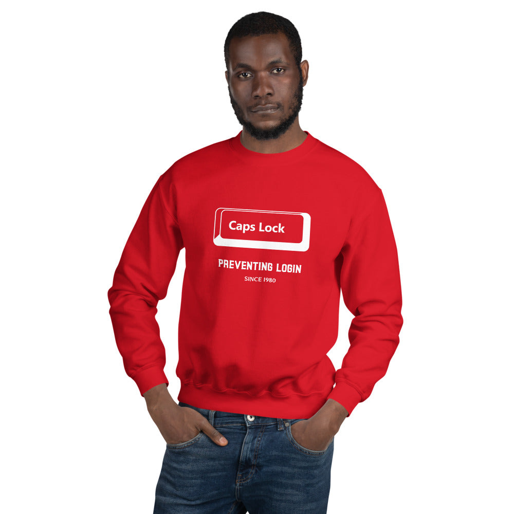 Caps Lock preventing login since 1980 - Unisex Sweatshirt by DarkByteGear