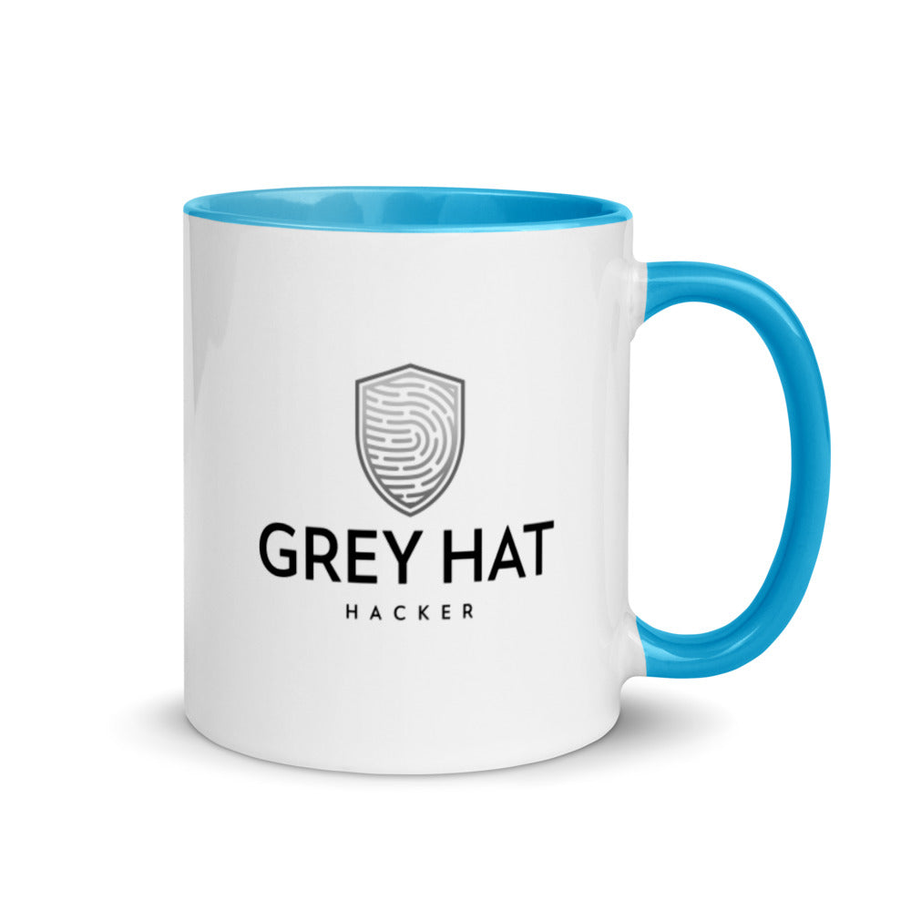 Grey Hat Hacker v1 - Mug with Color Inside by DarkByteGear