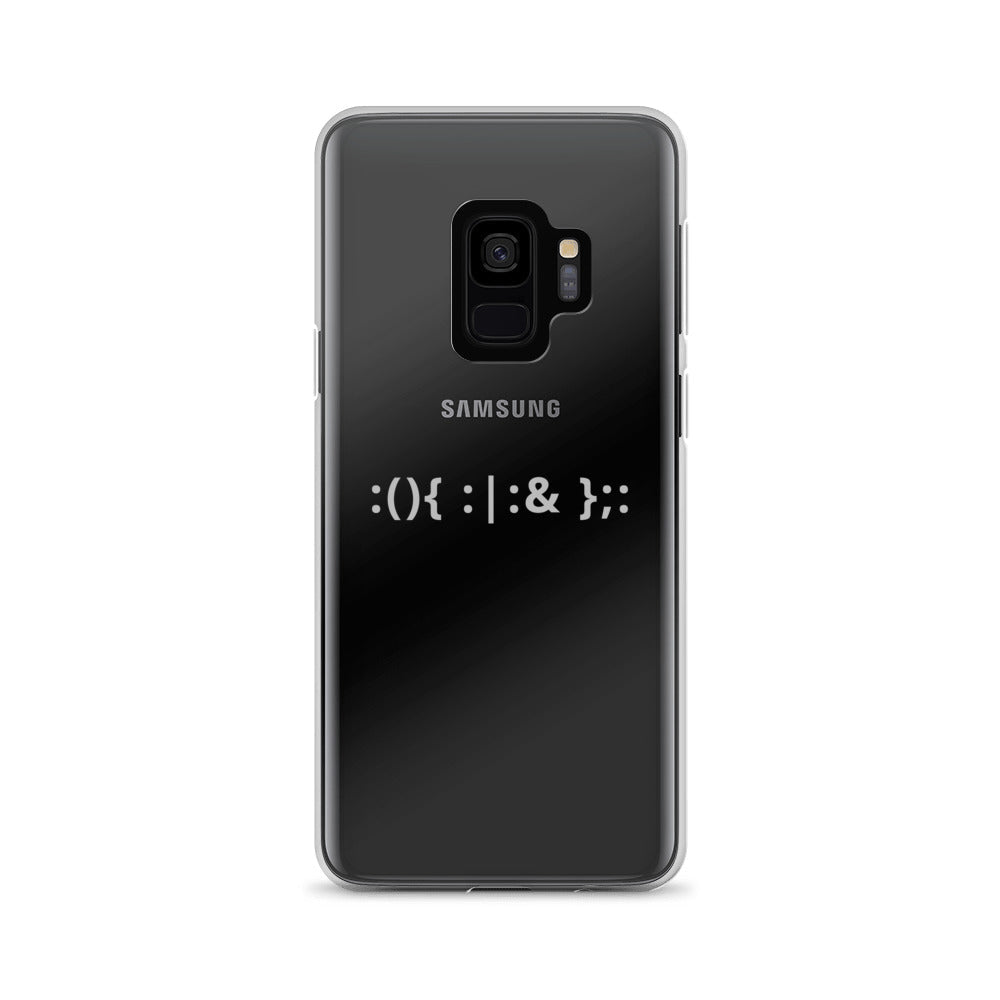 Linux Hackers - Bash Fork Bomb - White Text Samsung Case by DarkByteGear
