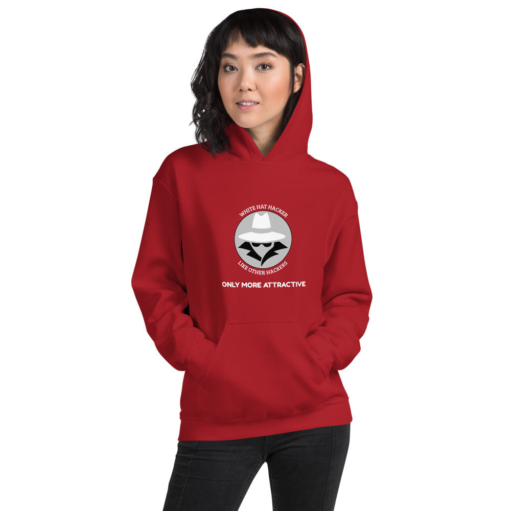 Like other hackers only more attractive - Unisex Hoodie (white text) by DarkByteGear