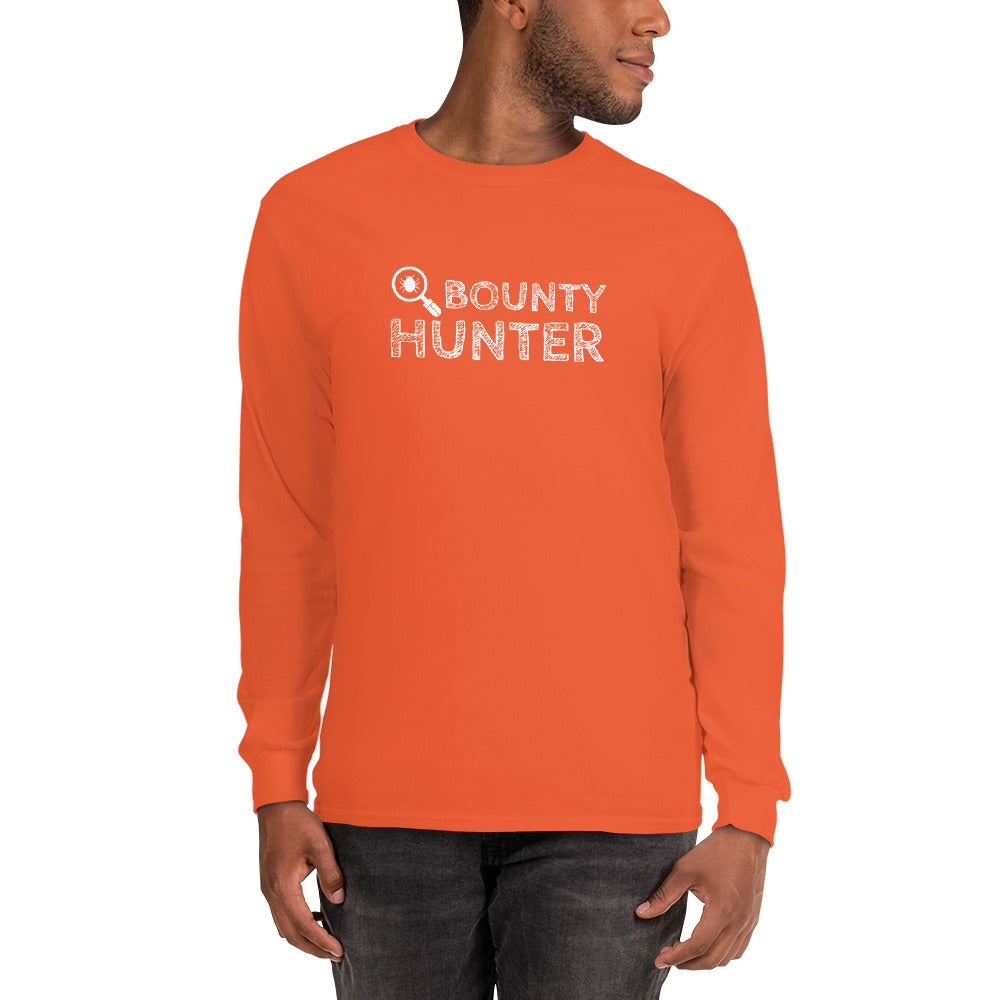 Bug bounty hunter - Long Sleeve T-Shirt (white text) by DarkByteGear