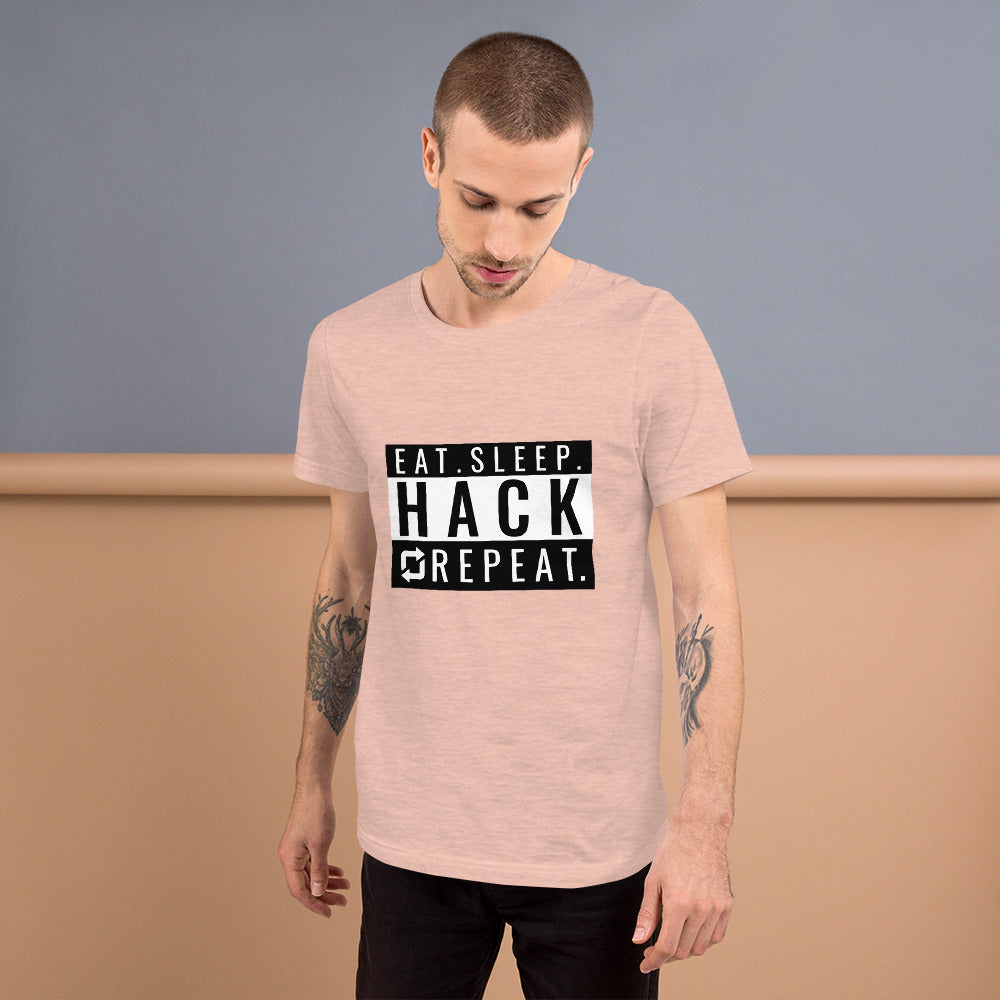 Eat seep hack repeat - Short-Sleeve Unisex T-Shirt by DarkByteGear