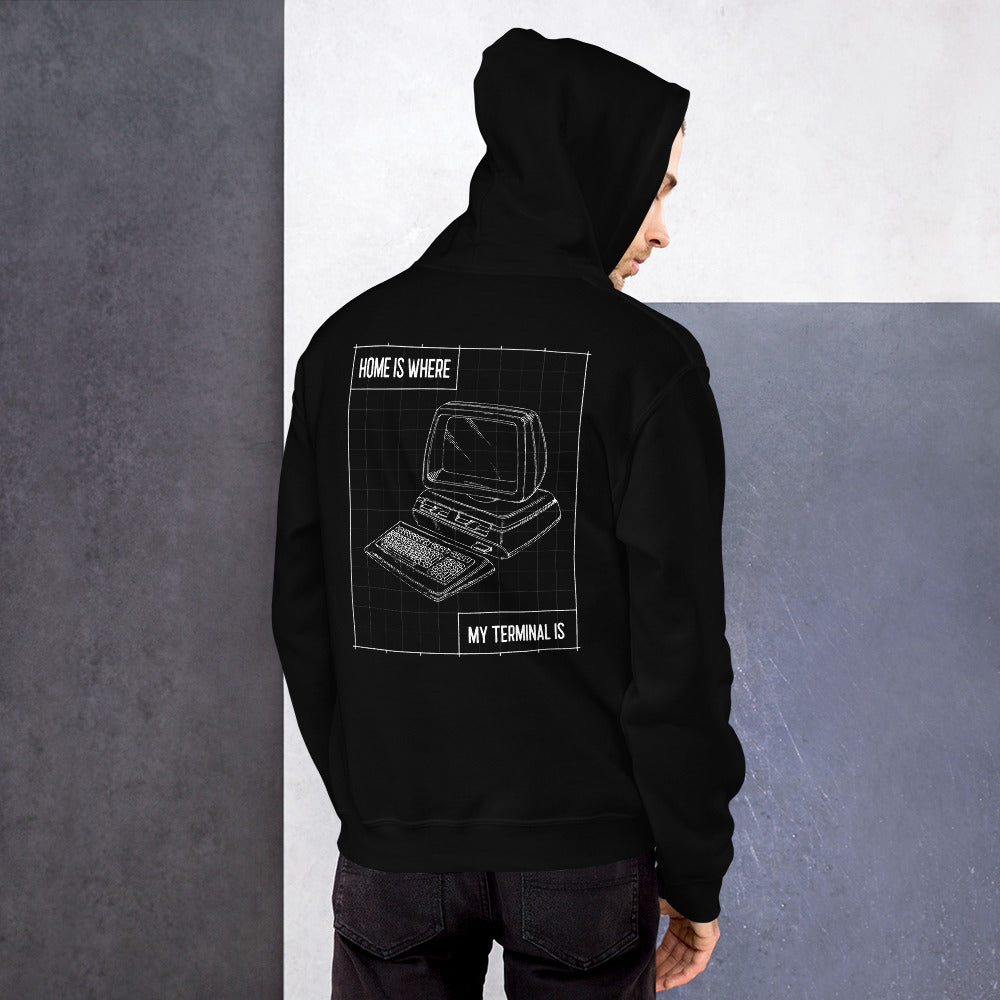 Home is where my terminal is - Unisex Hoodie by DarkByteGear