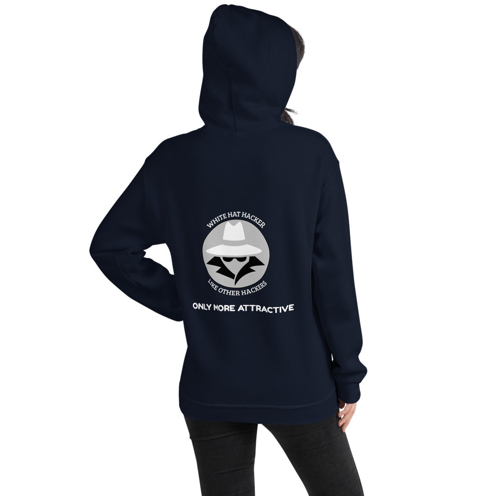 Like other hackers only more attractive - Unisex Hoodie (white text) by DarkByteGear